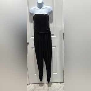 VENUS Black Strapless Jumpsuit Elegant Evening Wear